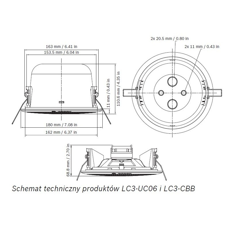 Bosch LC3-UC06 - Głośnik Sufitowy 6W