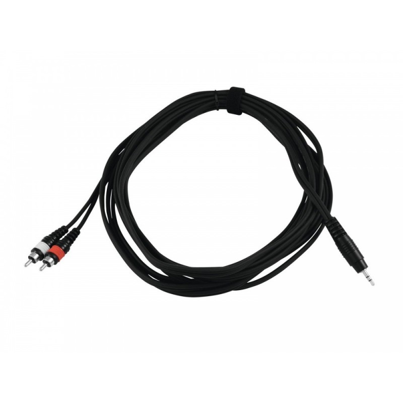 OMNITRONIC Adaptercable 3.5 Jacksls2xRCA bk - kabel 6m