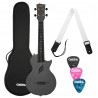 Cascha Carbon Fibre Black Set Pickup - Ukulele z elektroniką - 1