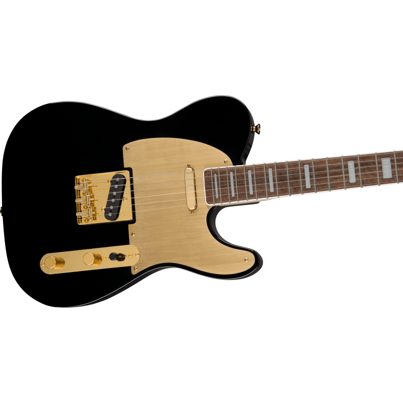 Squier 40th Anniversary Telecaster , Gold Edition,  LF, Gold Anodized Pickguard, BK - 4