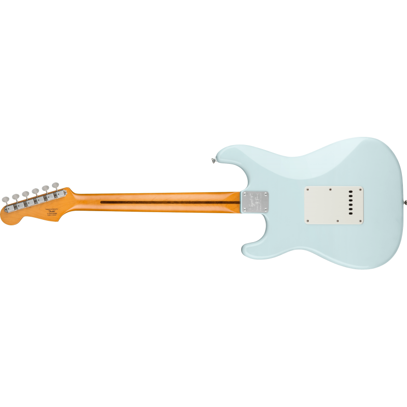Squier 40th Anniversary Stratocaster , Vintage Edition,MF, Gold Anodized Pickguard, Satin Sonic Blue - 2