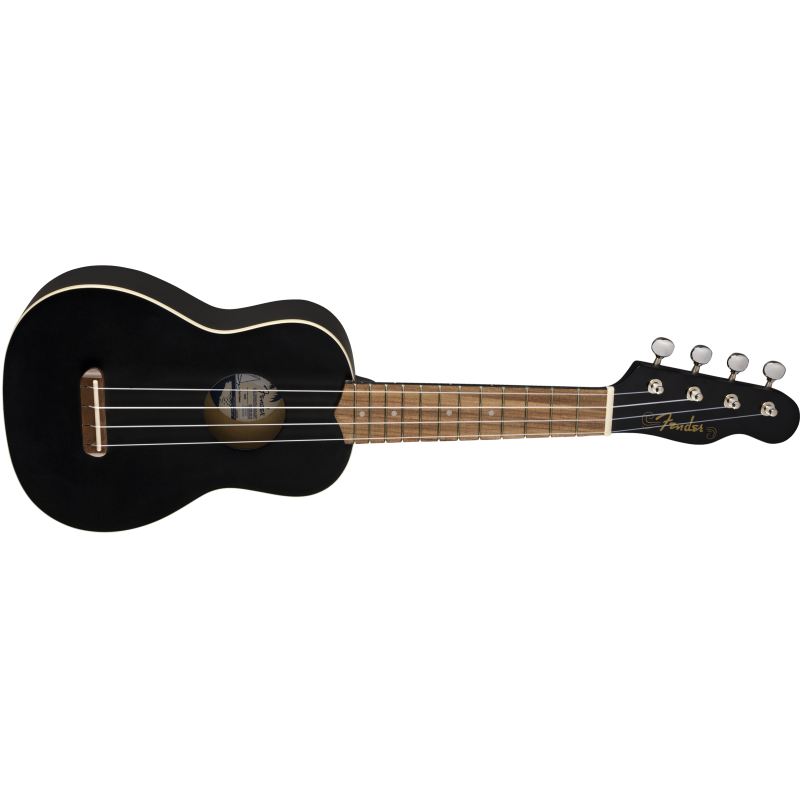 Fender Venice Soprano Uke, Walnut Fingerboard, Black - 3