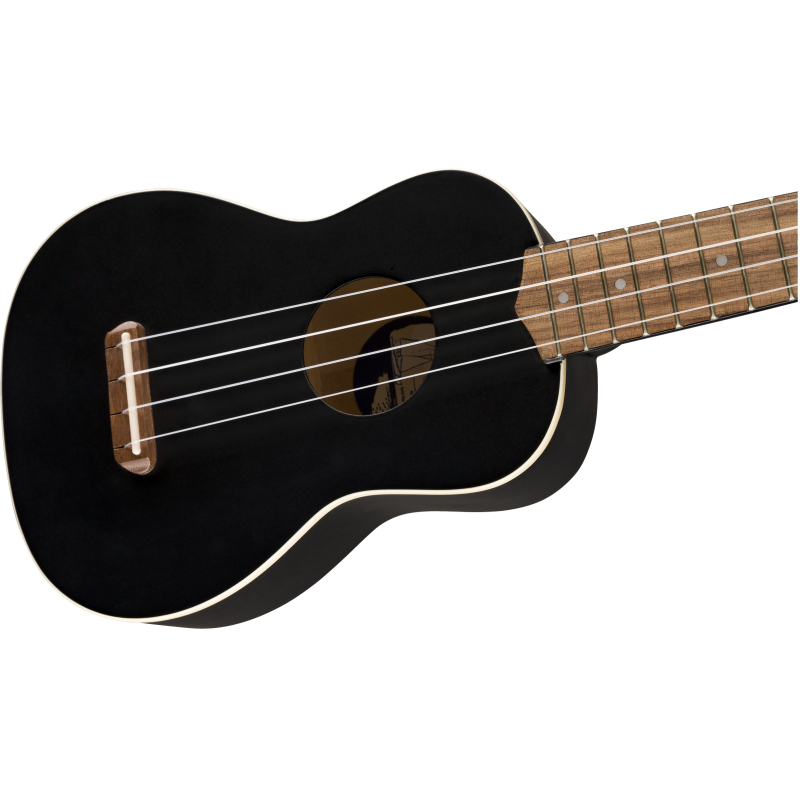 Fender Venice Soprano Uke, Walnut Fingerboard, Black - 5