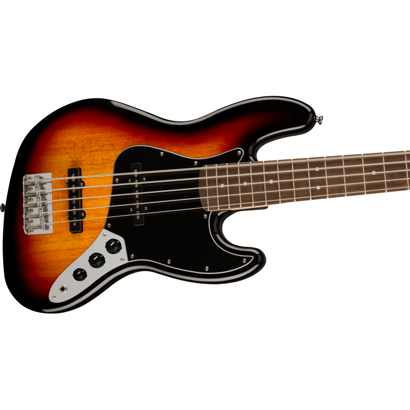 Squier Affinity Series™ Jazz Bass V, LF, Black Pickguard, 3-Color Sunburst - 4