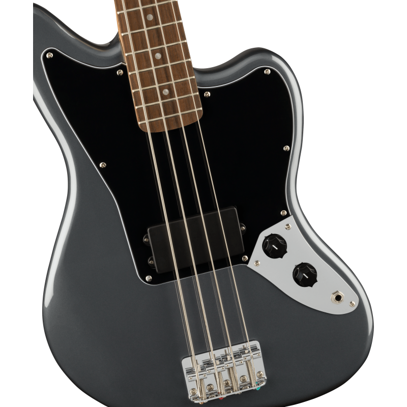Squier Affinity Series™ Jaguar Bass H, LF, Black Pickguard, Charcoal Frost Metallic - 3