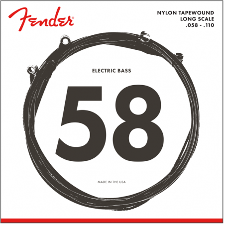 Fender 9120 Bass Strings, Nylon Tapewound, .058-.110 Gauge, (4) - 1