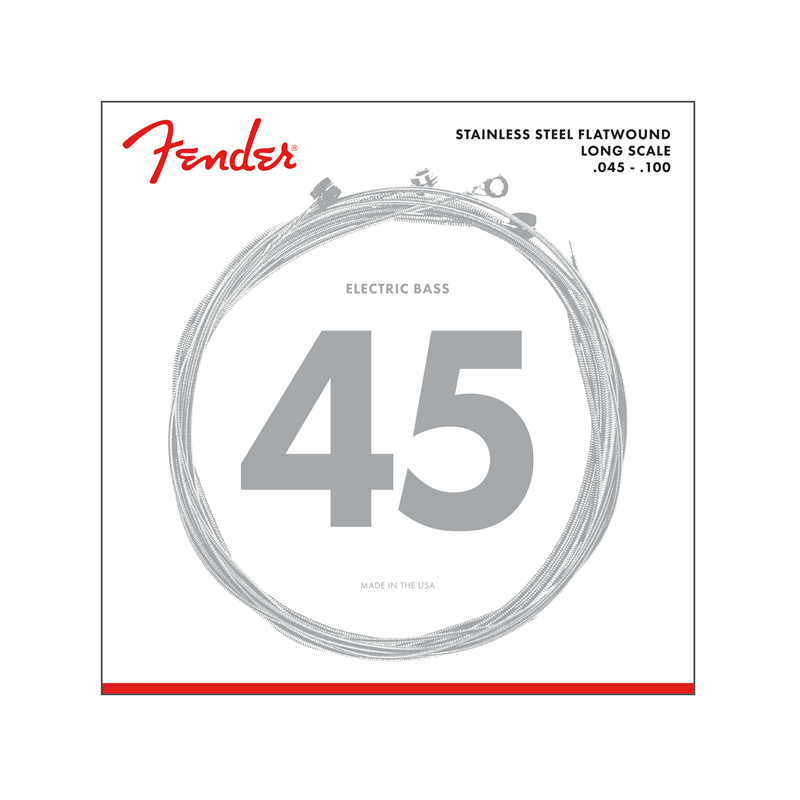 Fender Stainless 9050's Bass Strings, Stainless Steel Flatwound, 9050L .045-.100 Gauges, (4) - 2