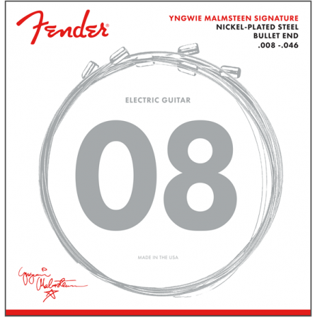 Fender Yngwie Malmsteen Signature Electric Guitar Strings, .008-.046 Gauges, Nickel-Plated Steel - 1