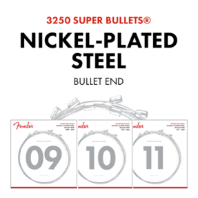 Fender Super Bullet Strings, Nickel Plated Steel, Bullet End, 3250L Gauges .009-.042, (6) - 1