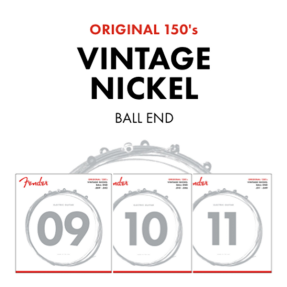 Fender Original 150 Guitar Strings, Pure Nickel Wound, Ball End, 150L .009-.042 Gauges, (6) - 1