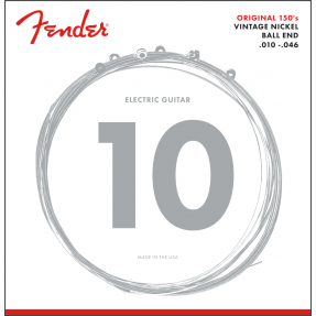Fender Original 150 Guitar Strings, Pure Nickel Wound, Ball End, 150R .010-.046 Gauges, (6) - 1