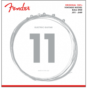 Fender Original 150 Guitar Strings, Pure Nickel Wound, Ball End, 150M .011-.049 Gauges, (6) - 1