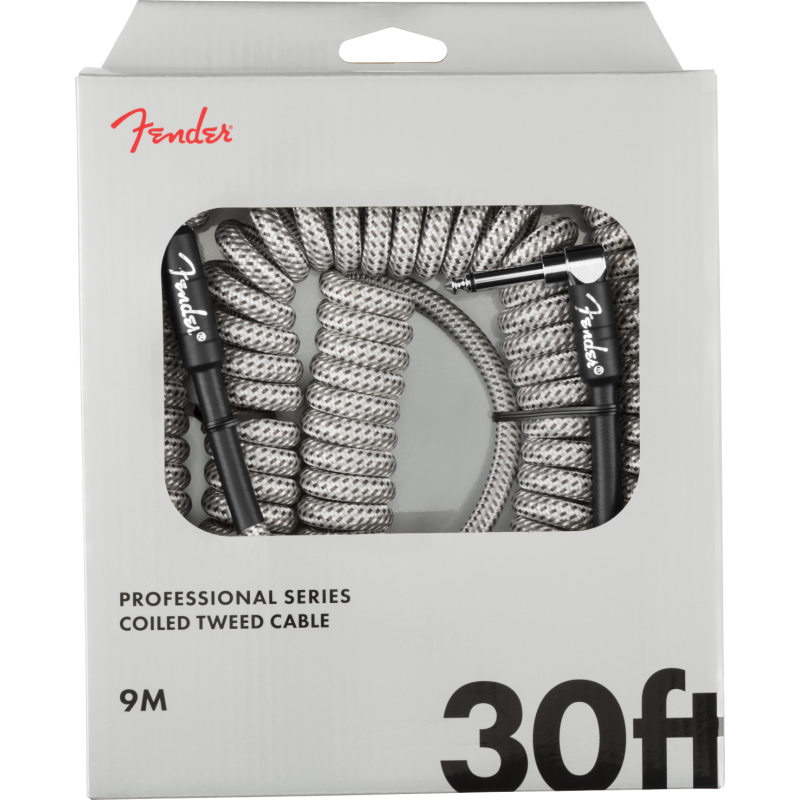 Fender Professional Coil Cable, 30', White Tweed - 2