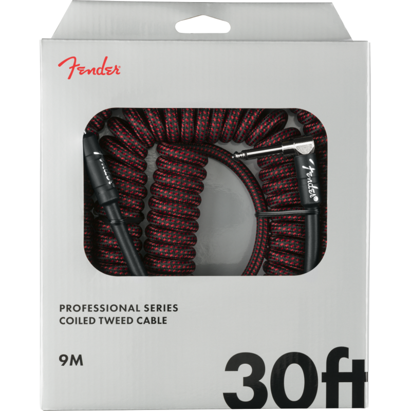 Fender Professional Coil Cable, 30', Red Tweed - 2