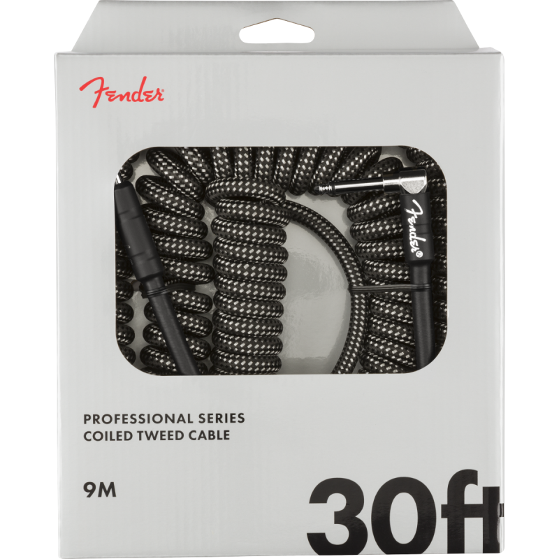 Fender Professional Coil Cable, 30', Gray Tweed - 2