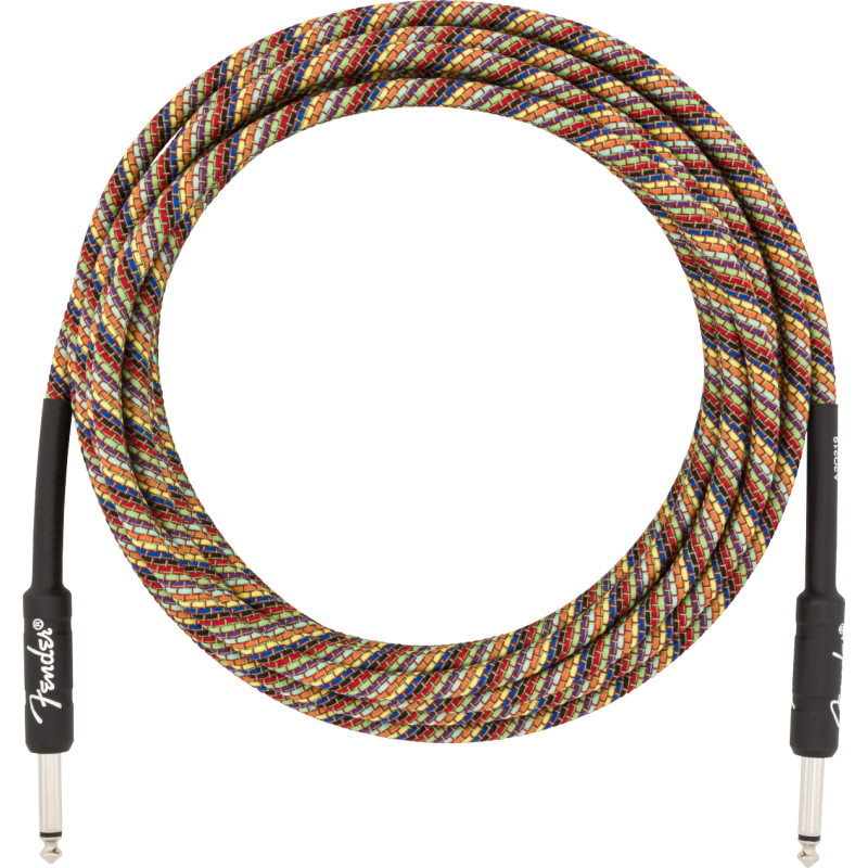 Fender 18.6' Festival Instrument Cable, Pure Hemp, Rainbow - 1 Fender 18.6' Festival Instrument Cable, Pure Hemp, Rainbow - 1