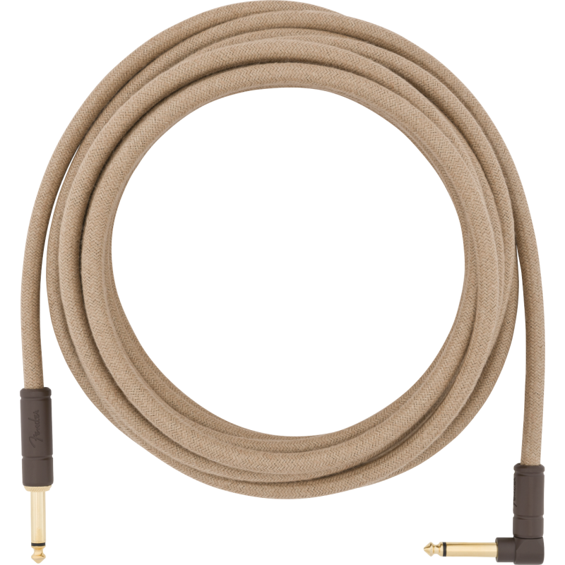 Fender 18.6' Angled Festival Instrument Cable, Pure Hemp, Natural - 1