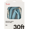 Fender Original Series Coil Cable, Straight-Angle, 30', Daphne Blue - 2