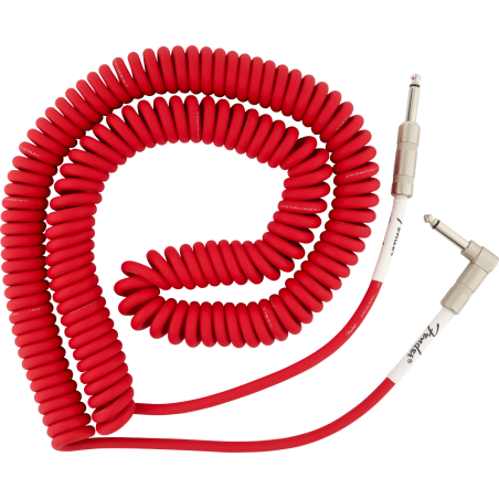 Fender Original Series Coil Cable, Straight-Angle, 30', Fiesta Red - 1