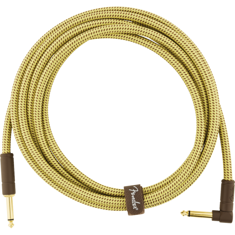 Fender Deluxe Series Instrument Cable, Straight/Angle, 10', Tweed - 1