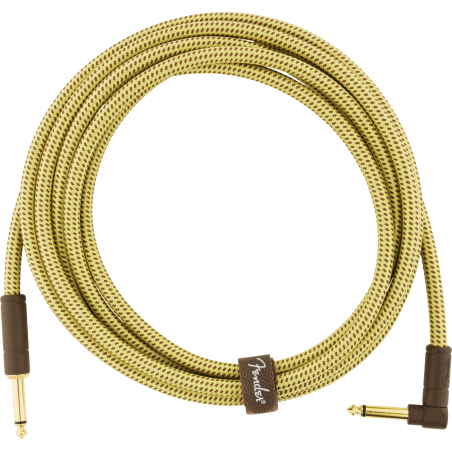 Fender Deluxe Series Instrument Cable, Straight/Angle, 10', Tweed - 1