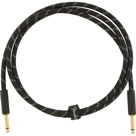 Fender Deluxe Series Instruments Cable, Straight/Straight, 5', Black Tweed - 1