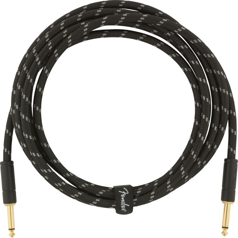 Fender Deluxe Series Instrument Cable, Straight/Straight, 10', Black Tweed - 1