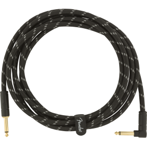 Fender Deluxe Series Instrument Cable, Straight/Angle, 10', Black Tweed - 1