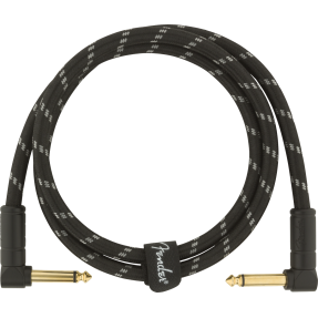 Fender Deluxe Series Instrument Cable, Angle/Angle, 3', Black Tweed - 1