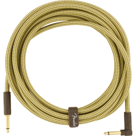 Fender Deluxe Series Instrument Cable, Straight/Angle, 18.6', Tweed - 1