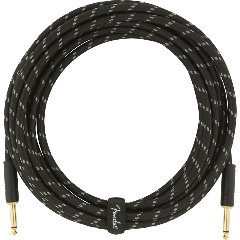 Fender Deluxe Series Instrument Cable, Straight/Straight, 18.6', Black Tweed - 1