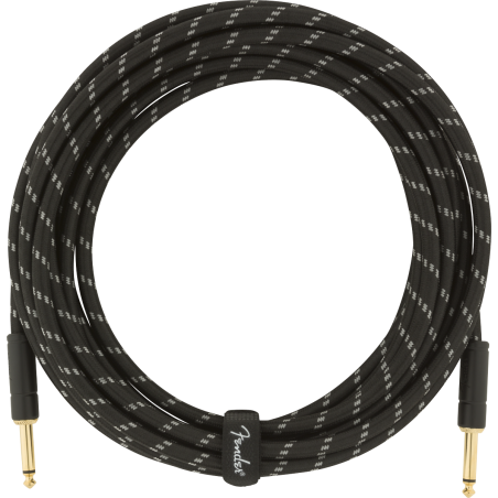 Fender Deluxe Series Instrument Cable, Straight/Straight, 18.6', Black Tweed - 1