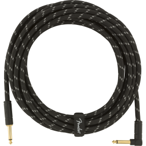 Fender Deluxe Series Instrument Cable, Straight/Angle, 18.6', Black Tweed - 1