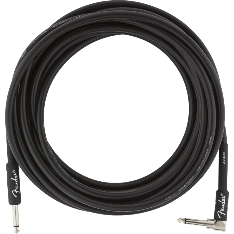 Fender Professional Series Instrument Cable, Straight/Angle, 18.6', Black - 1