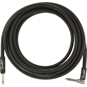 Fender Professional Series Instrument Cables, Straight/Angle, 15', Black - 1