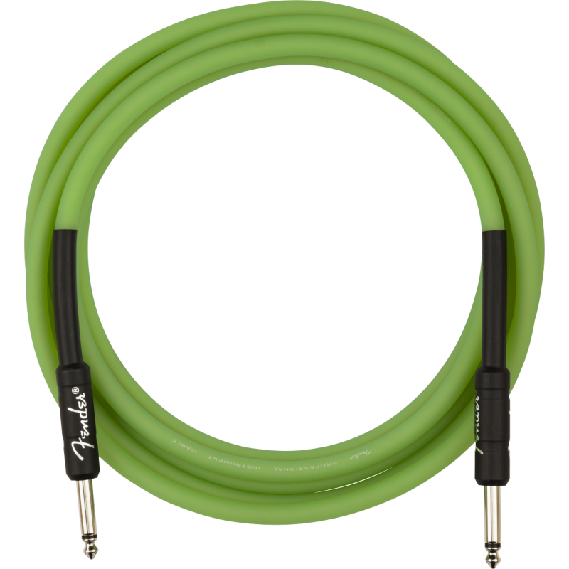 Fender Professional Glow in the Dark Cable, Green, 10' - 1