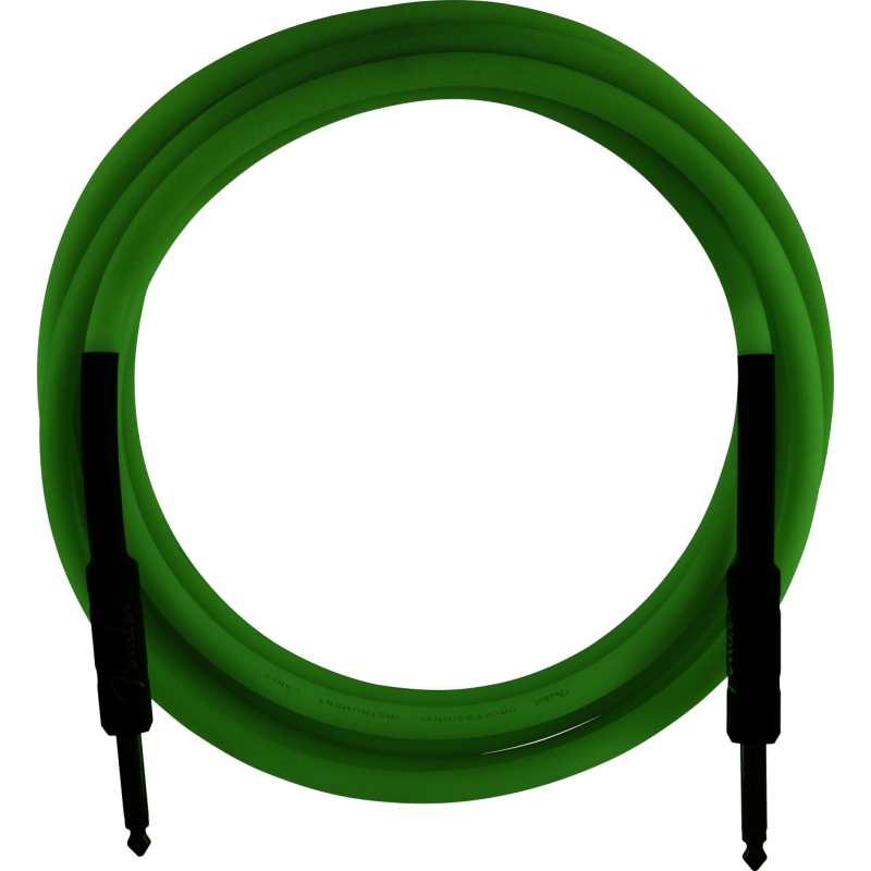 Fender Professional Glow in the Dark Cable, Green, 10' - 2