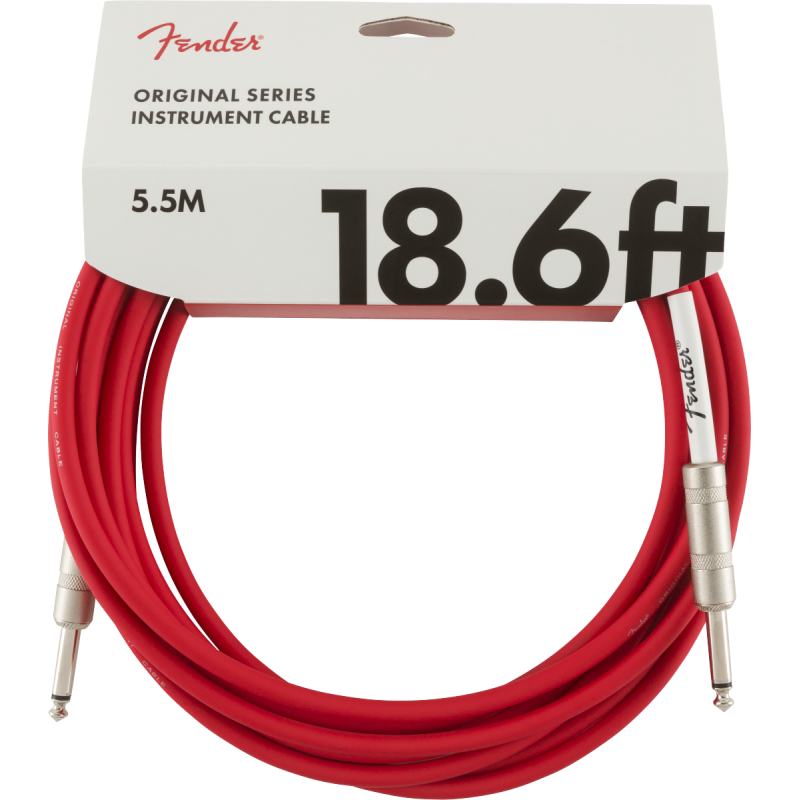 Fender Original Series Instrument Cable, 18.6', Fiesta Red - 3 Fender Original Series Instrument Cable, 18.6', Fiesta Red - 3