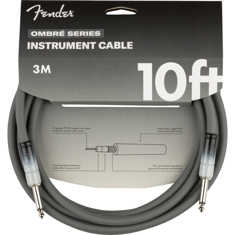 Fender 10' Ombré Cable, Silver Smoke - 2