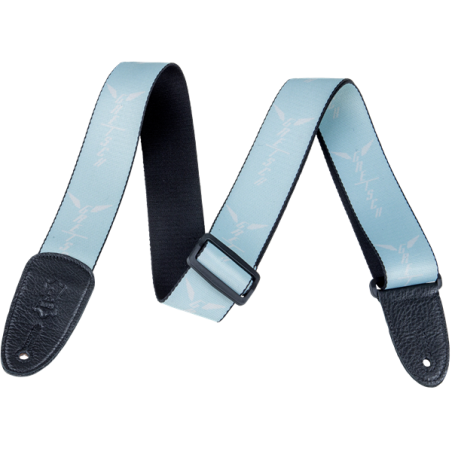 Gretsch  Wing Logo Pattern Strap, Seafoam with White Logos - 1