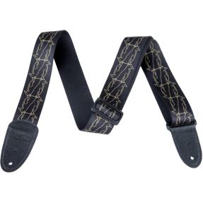 Gretsch  Alternating Black Penguins Strap, Gold - 1