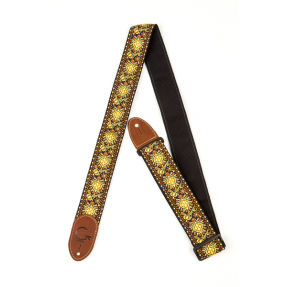 Gretsch G Brand Strap Yellow/Orange Brown Ends - 1