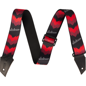 Jackson Strap with Double V Pattern, Black and Red - 1