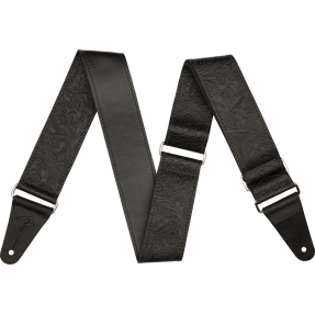 Fender Tooled Leather Guitar Strap, 2", Black - 1