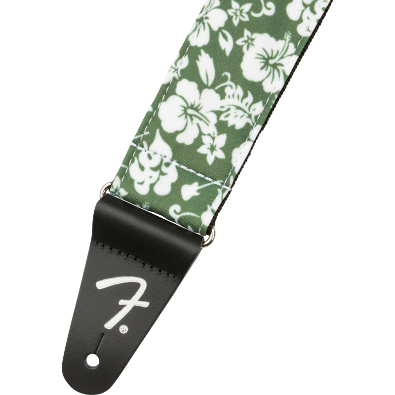 Fender 2" Hawaiian Strap, Green Floral - 2 Fender 2" Hawaiian Strap, Green Floral - 2