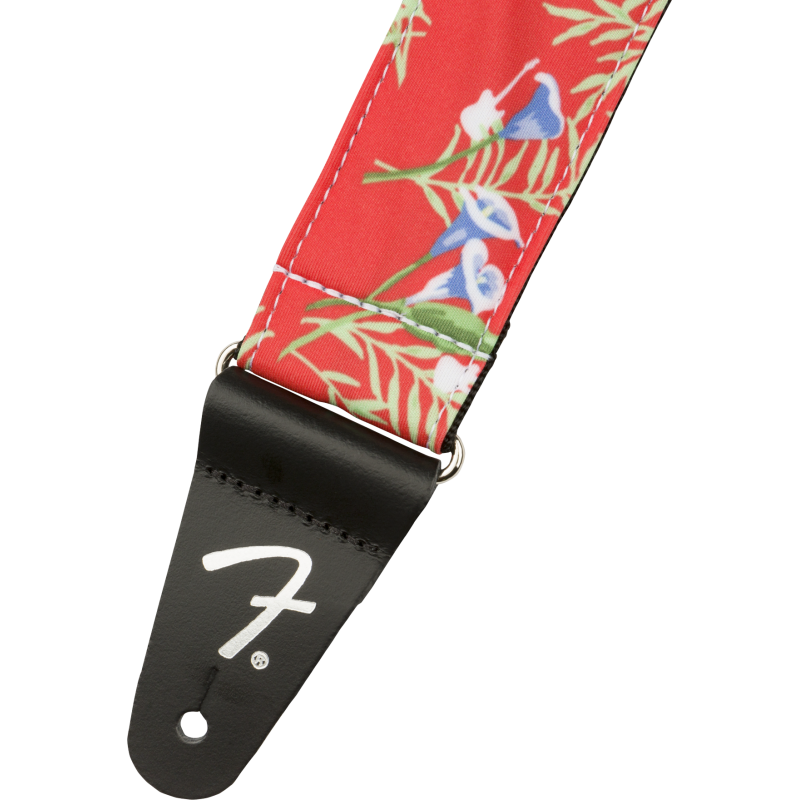 Fender 2" Hawaiian Strap, Red Floral - 2 Fender 2" Hawaiian Strap, Red Floral - 2