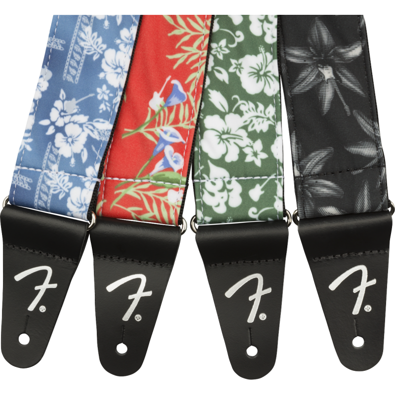 Fender 2" Hawaiian Strap, Red Floral - 3 Fender 2" Hawaiian Strap, Red Floral - 3