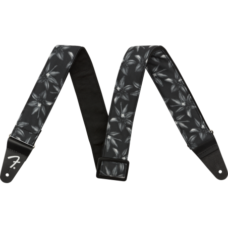 Fender 2" Hawaiian Strap, Black Floral - 1