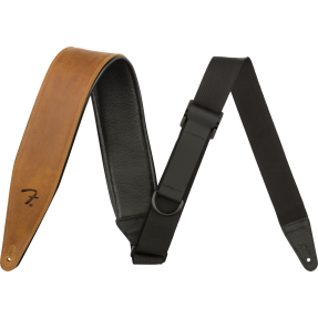 Fender  Right Height™ Leather Strap, Cognac, 2.5" - 1