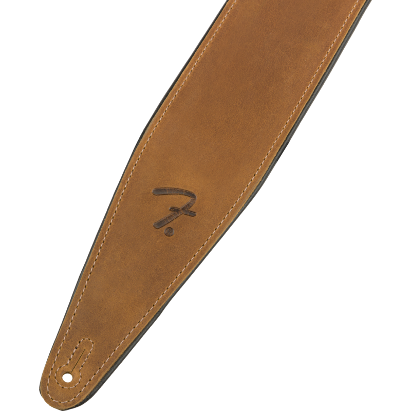 Fender Right Height™ Leather Strap, Cognac, 2.5" - 2 Fender Right Height™ Leather Strap, Cognac, 2.5" - 2
